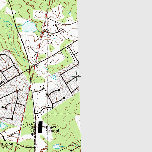 Topographic Map of Cotton Creek, GA