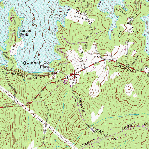 Topographic Map of Country Chapel, GA