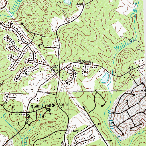 Topographic Map of Country Park, GA