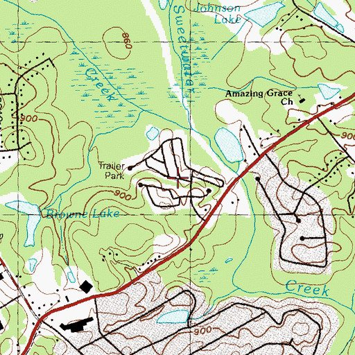 Topographic Map of Countryside Village Mobile Home Park, GA