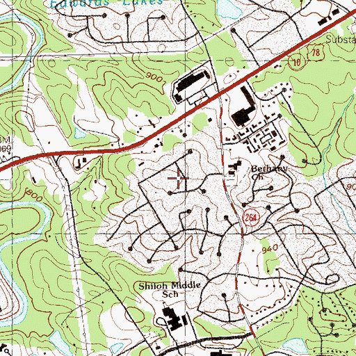 Topographic Map of Cumberland Forest, GA