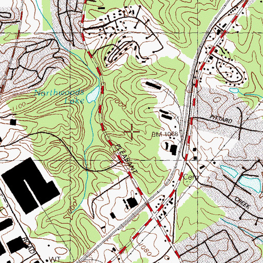 Topographic Map of Duluth Middle School, GA