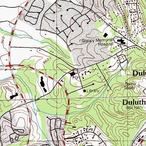 Topographic Map of Duluth Post Office, GA