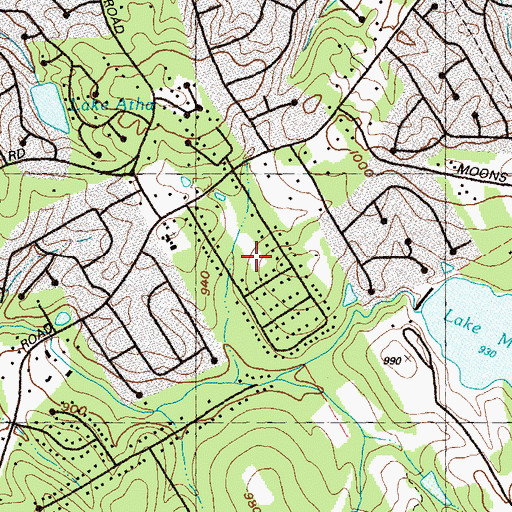 Topographic Map of Emerald Forest, GA