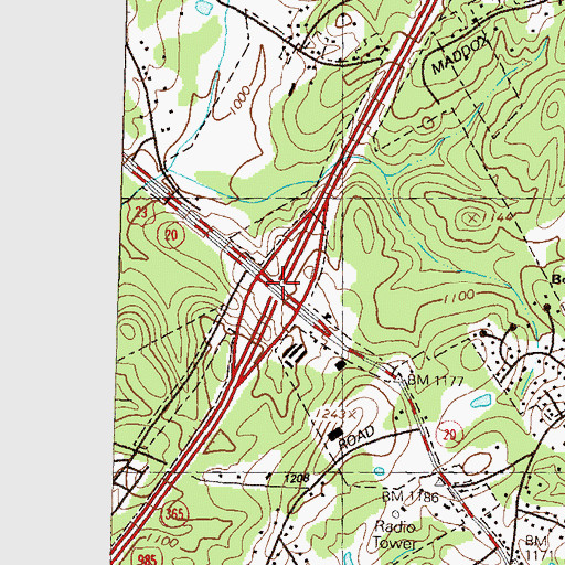 Topographic Map of Exit 1, GA