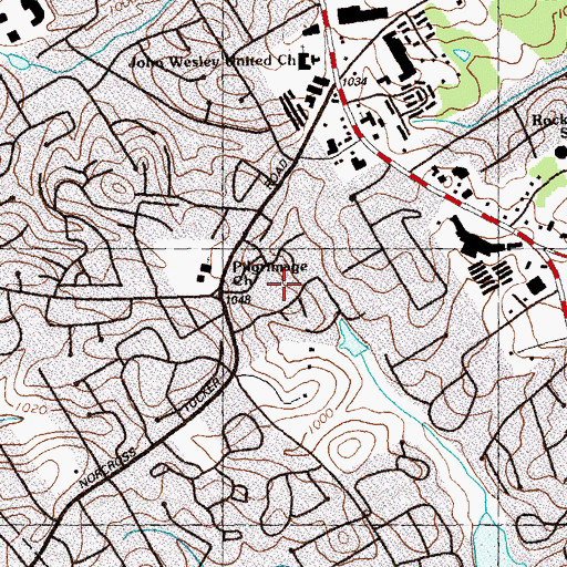 Topographic Map of Exit 37, GA