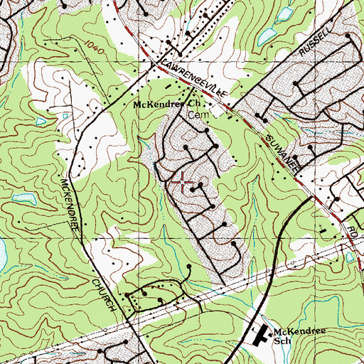 Topographic Map of Fairview Station, GA