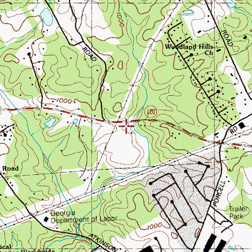 Topographic Map of Faith Church, GA
