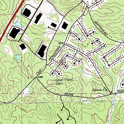Topographic Map of Falconcrest, GA