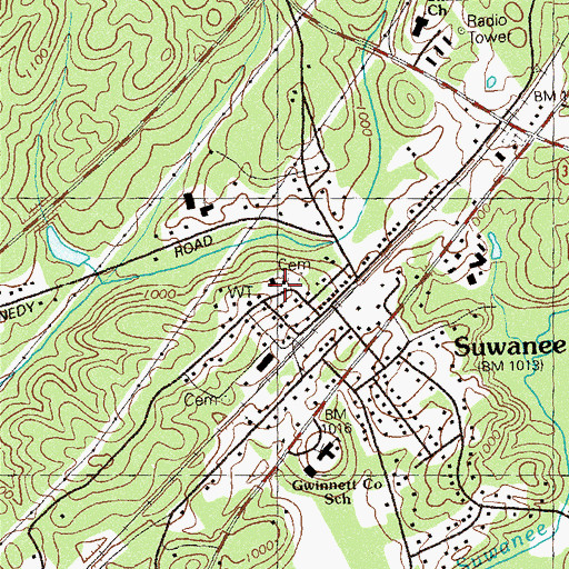 Topographic Map of First United Methodist Church, GA