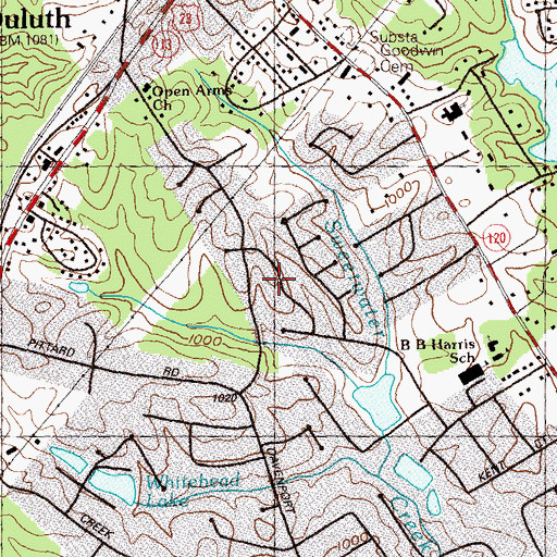 Topographic Map of Forest Manor North, GA