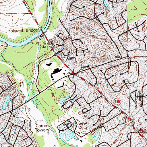 Topographic Map of Fouts Corner, GA