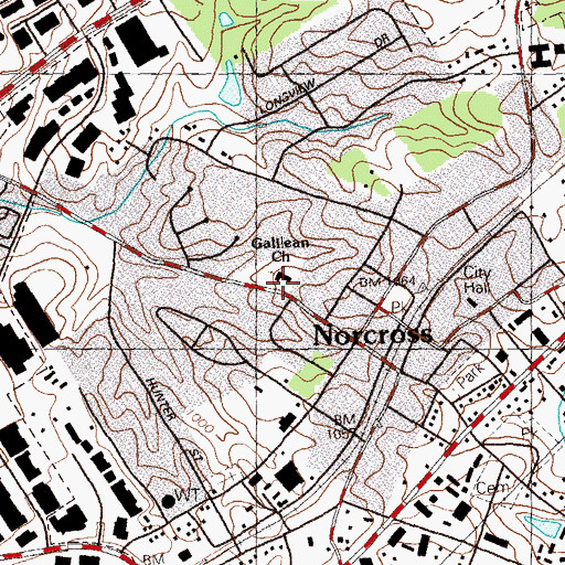 Topographic Map of Galilean Church, GA