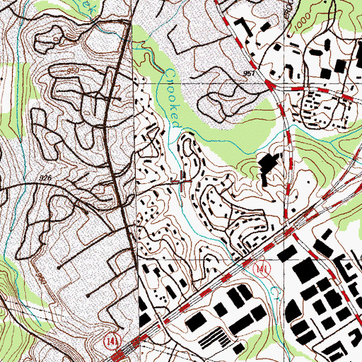 Topographic Map of Glen Leaf, GA