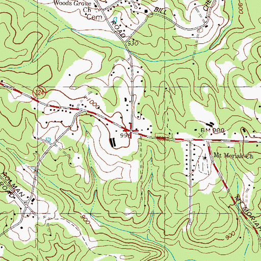 Topographic Map of Grapevine (historical), GA