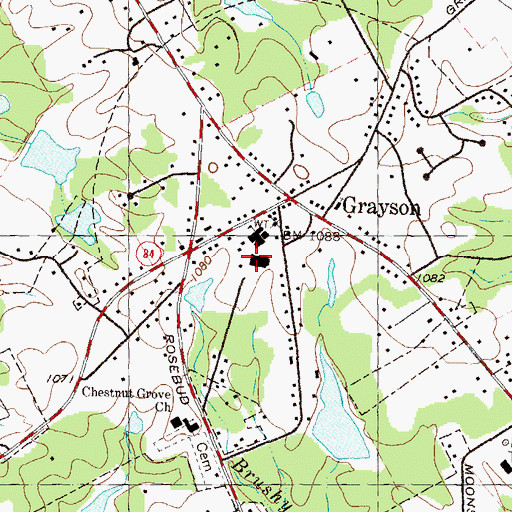 Topographic Map of Grayson Elementary School, GA