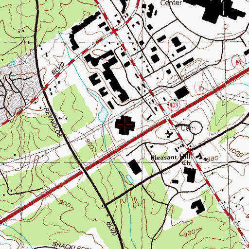 Topographic Map of Gwinnett Business Park, GA