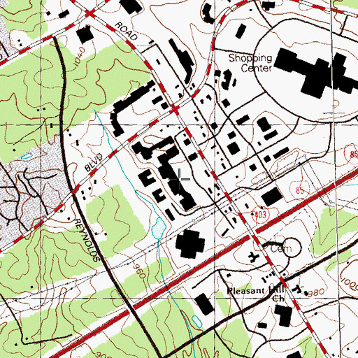 Topographic Map of Gwinnett Mall Corners Shopping Center, GA