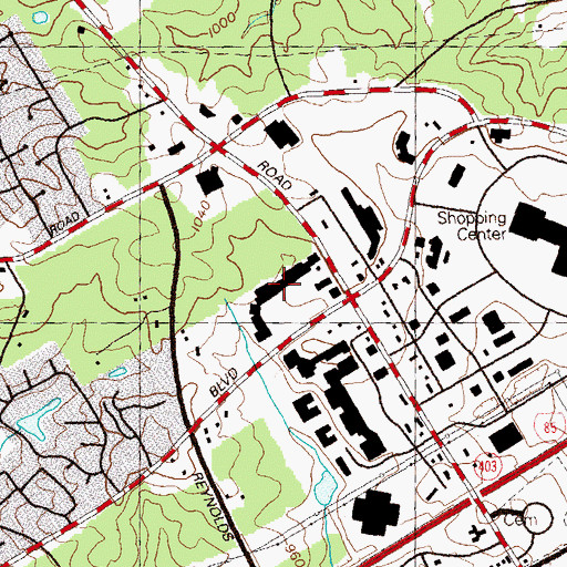Topographic Map of Gwinnett Marketfair Shopping Center, GA