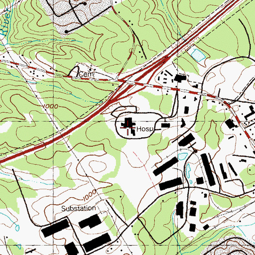 Topographic Map of Gwinnett Medical Center, GA