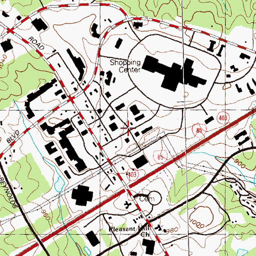 Topographic Map of Gwinnett Place Commercial Center, GA