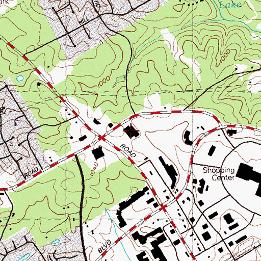 Topographic Map of Gwinnett Prado Shopping Center, GA