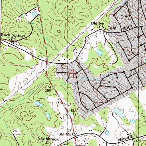 Topographic Map of Habersham Hills, GA