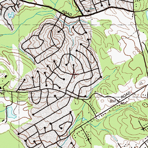 Topographic Map of Heritage Station, GA