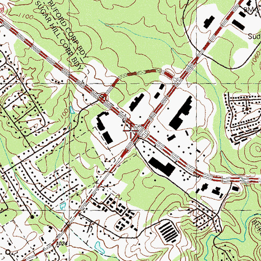 Topographic Map of Hill Top Shopping Center, GA