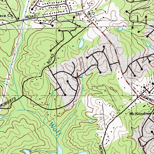 Topographic Map of Hunting Creek, GA