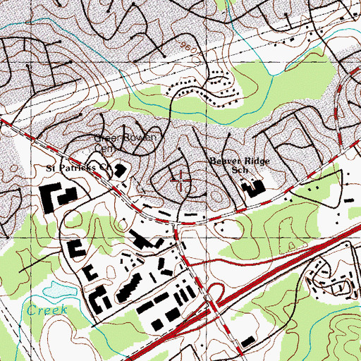 Topographic Map of Indian Crossing, GA