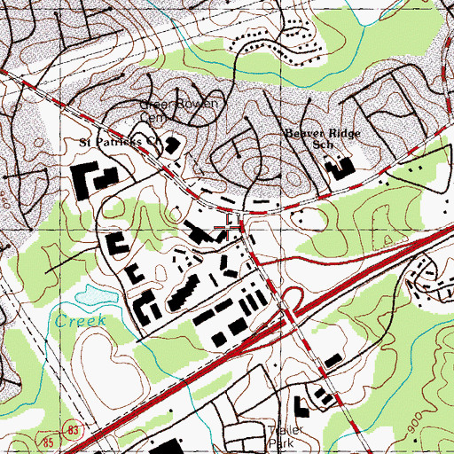 Topographic Map of Indian Village Shopping Center, GA