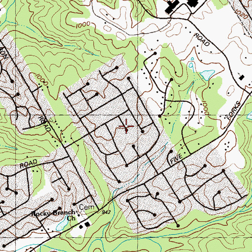 Topographic Map of Inglenook, GA