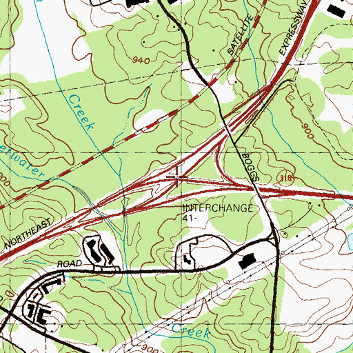 Topographic Map of Interchange 41, GA