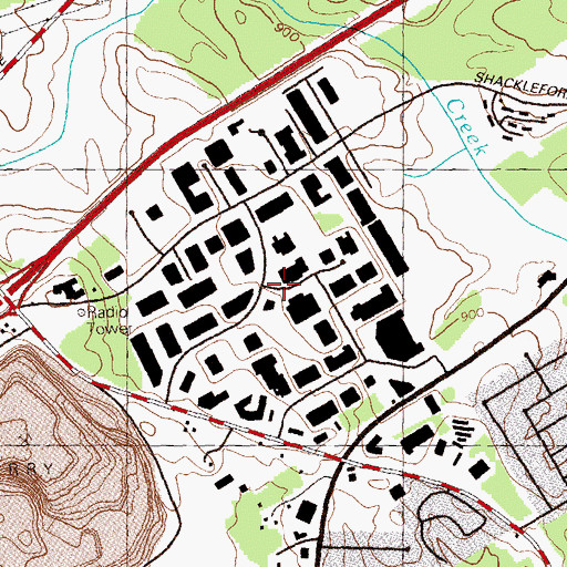 Topographic Map of Interstate Industrial Park, GA