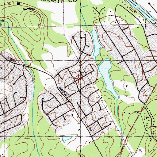 Topographic Map of Jones Bridge Landing, GA