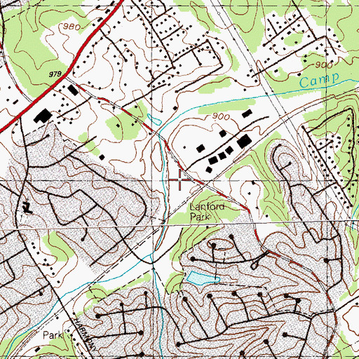 Topographic Map of Lanford Park, GA