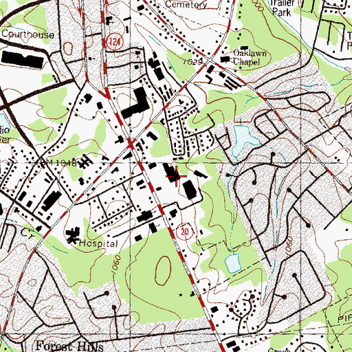 Topographic Map of Lawrenceville Mall Shopping Center, GA