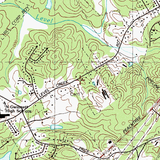 Topographic Map of Liberty Church, GA