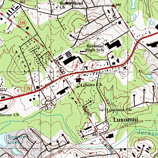 Topographic Map of Lilburn Crossing Shopping Center, GA