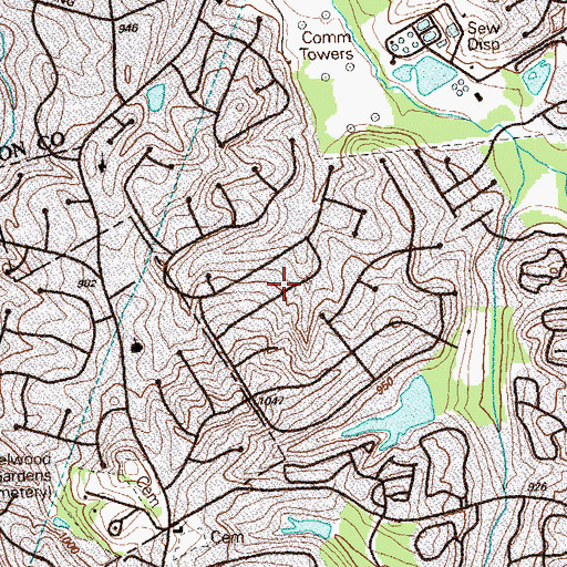 Topographic Map of Lockridge Forest, GA