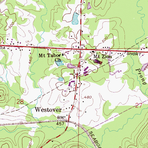 Topographic Map of Westover Post Office, AL