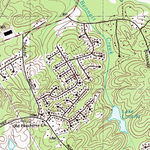 Topographic Map of Maple Ridge, GA