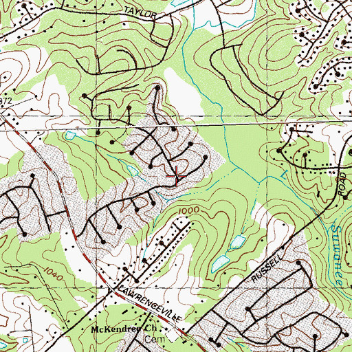Topographic Map of Marsh Creek, GA