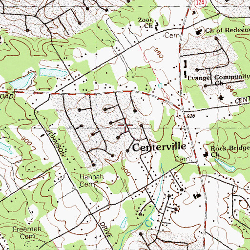 Topographic Map of Mason Woods, GA