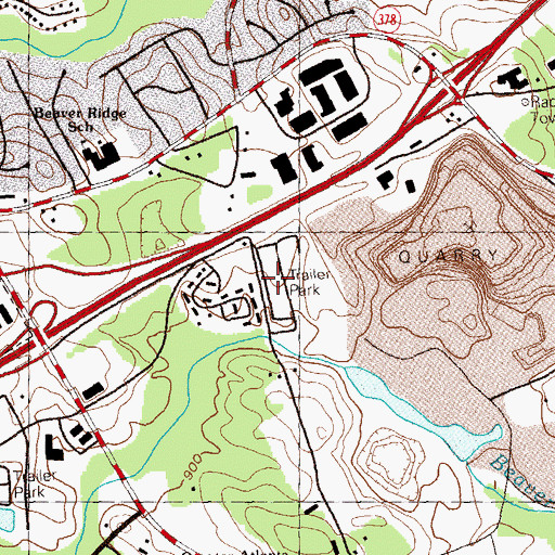 Topographic Map of Metropolitan Mobile Home Park, GA