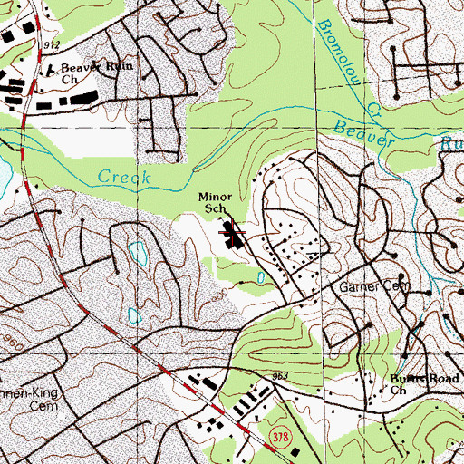 Topographic Map of Rebecca Minor Elementary School, GA