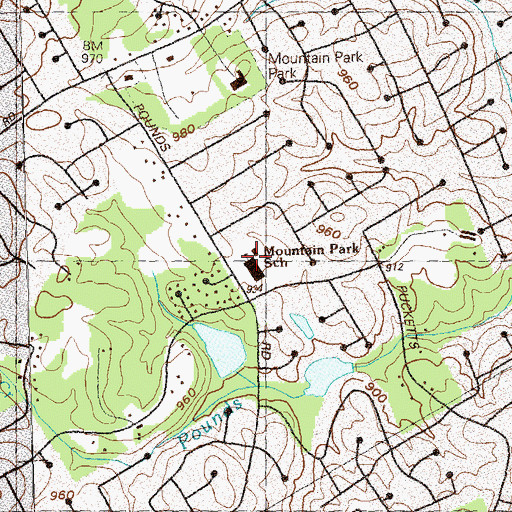 Topographic Map of Mountain Park Elementary School, GA