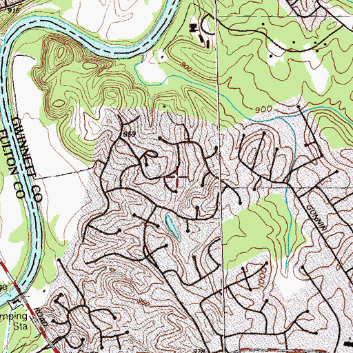 Topographic Map of Neely Farm, GA