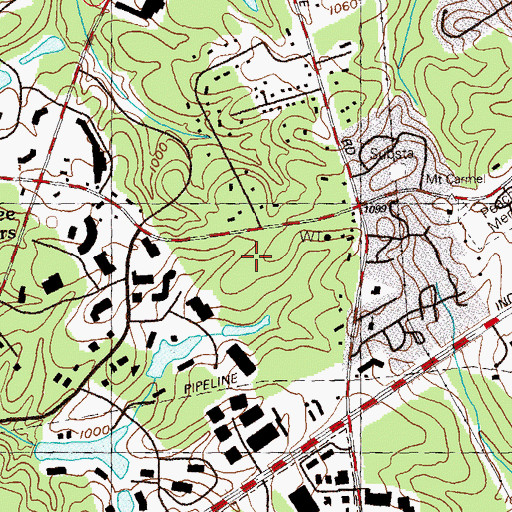 Topographic Map of Norcross High School, GA